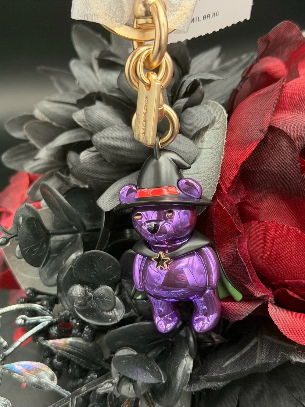 Coach Purple Witch Bear Keychain Bag Charm- Women's